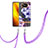 Custodia Silicone Gel Morbida Fantasia Modello Cover con Cinghia Cordino Mano Y06B per Xiaomi Poco X3 NFC Viola