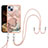 Custodia Silicone Gel Morbida Fantasia Modello Cover con Cinghia Cordino Mano Y07B per Apple iPhone 13 Rosa