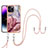 Custodia Silicone Gel Morbida Fantasia Modello Cover con Cinghia Cordino Mano Y07B per Apple iPhone 14 Pro