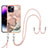 Custodia Silicone Gel Morbida Fantasia Modello Cover con Cinghia Cordino Mano Y07B per Apple iPhone 14 Pro