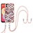 Custodia Silicone Gel Morbida Fantasia Modello Cover con Cinghia Cordino Mano YB3 per Samsung Galaxy A04 4G Marrone