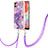 Custodia Silicone Gel Morbida Fantasia Modello Cover con Cinghia Cordino Mano YB5 per Samsung Galaxy A04E Viola