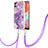 Custodia Silicone Gel Morbida Fantasia Modello Cover con Cinghia Cordino Mano YB5 per Samsung Galaxy M04 Viola