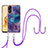 Custodia Silicone Gel Morbida Fantasia Modello Cover con Cinghia Cordino Mano YB7 per Oppo Reno8 T 4G Viola