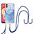 Custodia Silicone Gel Morbida Fantasia Modello Cover con Cinghia Cordino Mano YB7 per Samsung Galaxy A04 4G Blu