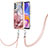 Custodia Silicone Gel Morbida Fantasia Modello Cover con Cinghia Cordino Mano YB7 per Samsung Galaxy A13 4G Multicolore