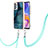 Custodia Silicone Gel Morbida Fantasia Modello Cover con Cinghia Cordino Mano YB7 per Samsung Galaxy A13 4G Verde