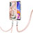 Custodia Silicone Gel Morbida Fantasia Modello Cover con Cinghia Cordino Mano YB7 per Samsung Galaxy A72 5G Rosa