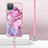 Custodia Silicone Gel Morbida Fantasia Modello Cover con Cinghia Cordino Mano YB7 per Samsung Galaxy F12