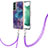 Custodia Silicone Gel Morbida Fantasia Modello Cover con Cinghia Cordino Mano YB7 per Samsung Galaxy S22 Plus 5G Viola