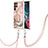 Custodia Silicone Gel Morbida Fantasia Modello Cover con Cinghia Cordino Mano YB7 per Samsung Galaxy S23 Ultra 5G Rosa