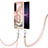 Custodia Silicone Gel Morbida Fantasia Modello Cover con Cinghia Cordino Mano YB7 per Sony Xperia 1 IV Rosa