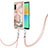 Custodia Silicone Gel Morbida Fantasia Modello Cover con Cinghia Cordino Mano YB7 per Sony Xperia 10 IV Rosa