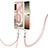 Custodia Silicone Gel Morbida Fantasia Modello Cover con Cinghia Cordino Mano YB7 per Sony Xperia 5 IV Rosa