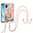 Custodia Silicone Gel Morbida Fantasia Modello Cover con Cinghia Cordino Mano YB7 per Xiaomi Mi 11 Lite 5G NE Rosa