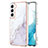 Custodia Silicone Gel Morbida Fantasia Modello Cover per Samsung Galaxy S21 5G Bianco