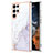 Custodia Silicone Gel Morbida Fantasia Modello Cover per Samsung Galaxy S22 Ultra 5G Bianco