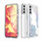 Custodia Silicone Gel Morbida Fantasia Modello Cover S03 per Samsung Galaxy S21 5G Bianco