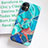 Custodia Silicone Gel Morbida Fantasia Modello Cover S06 per Apple iPhone 11 Ciano