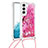 Custodia Silicone Gel Morbida Fantasia Modello Cover Y02B per Samsung Galaxy S21 Plus 5G Rosa Caldo