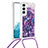 Custodia Silicone Gel Morbida Fantasia Modello Cover Y02B per Samsung Galaxy S21 Plus 5G Viola