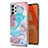 Custodia Silicone Gel Morbida Fantasia Modello Cover Y03B per Samsung Galaxy M32 5G Blu