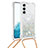 Custodia Silicone Gel Morbida Fantasia Modello Cover Y03B per Samsung Galaxy S21 Plus 5G Argento