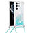 Custodia Silicone Gel Morbida Fantasia Modello Cover Y03B per Samsung Galaxy S21 Ultra 5G Ciano