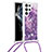 Custodia Silicone Gel Morbida Fantasia Modello Cover Y03B per Samsung Galaxy S21 Ultra 5G Viola