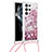 Custodia Silicone Gel Morbida Fantasia Modello Cover Y03B per Samsung Galaxy S22 Ultra 5G Oro Rosa