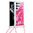 Custodia Silicone Gel Morbida Fantasia Modello Cover Y03B per Samsung Galaxy S22 Ultra 5G Rosa Caldo