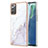 Custodia Silicone Gel Morbida Fantasia Modello Cover Y05B per Samsung Galaxy Note 20 5G Bianco