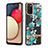 Custodia Silicone Gel Morbida Fantasia Modello Cover Y06B per Samsung Galaxy A02s Ciano