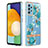 Custodia Silicone Gel Morbida Fantasia Modello Cover Y06B per Samsung Galaxy A52 4G Ciano