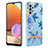 Custodia Silicone Gel Morbida Fantasia Modello Cover Y06B per Samsung Galaxy M32 5G Blu