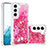 Custodia Silicone Gel Morbida Fantasia Modello Cover Y06B per Samsung Galaxy S21 5G Rosa Caldo