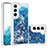 Custodia Silicone Gel Morbida Fantasia Modello Cover Y06B per Samsung Galaxy S21 Plus 5G Blu