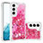 Custodia Silicone Gel Morbida Fantasia Modello Cover Y06B per Samsung Galaxy S21 Plus 5G Rosa Caldo