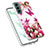 Custodia Silicone Gel Morbida Fantasia Modello Cover Y07B per Samsung Galaxy S21 FE 5G Rosso