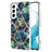 Custodia Silicone Gel Morbida Fantasia Modello Cover Y08B per Samsung Galaxy S21 5G Verde Notte