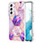 Custodia Silicone Gel Morbida Fantasia Modello Cover Y08B per Samsung Galaxy S21 FE 5G Lavanda