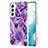 Custodia Silicone Gel Morbida Fantasia Modello Cover Y08B per Samsung Galaxy S22 5G Viola