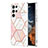 Custodia Silicone Gel Morbida Fantasia Modello Cover Y08B per Samsung Galaxy S22 Ultra 5G Rosa
