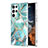 Custodia Silicone Gel Morbida Fantasia Modello Cover Y08B per Samsung Galaxy S23 Ultra 5G Verde Militare