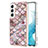 Custodia Silicone Gel Morbida Fantasia Modello Cover Y10B per Samsung Galaxy S22 Plus 5G Marrone