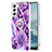 Custodia Silicone Gel Morbida Fantasia Modello Cover Y13B per Samsung Galaxy S21 5G Viola