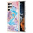 Custodia Silicone Gel Morbida Fantasia Modello Cover Y15B per Samsung Galaxy S23 Ultra 5G Blu