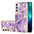 Custodia Silicone Gel Morbida Fantasia Modello Cover Y16B per Samsung Galaxy S21 5G Viola