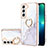 Custodia Silicone Gel Morbida Fantasia Modello Cover Y16B per Samsung Galaxy S21 Plus 5G Bianco