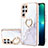 Custodia Silicone Gel Morbida Fantasia Modello Cover Y16B per Samsung Galaxy S21 Ultra 5G Bianco